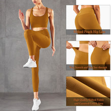 Load image into Gallery viewer, Yoga Pants for Women Sports Leggings Medium Support Butter Luxe Naked Feeling Ribbed Color Women Leggings
