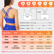 Load image into Gallery viewer, Sports Bra for Women Medium High Support Padded Strappy Running Bras Ribbed U Neck Workout Tops
